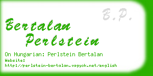 bertalan perlstein business card